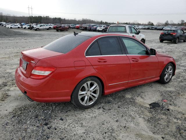 WDDGF54X18F129056 - 2008 MERCEDES-BENZ C 300 RED photo 3