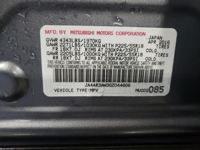 JA4AR3AW3GZ044606 - 2016 MITSUBISHI OUTLANDER ES 灰色 照片 13