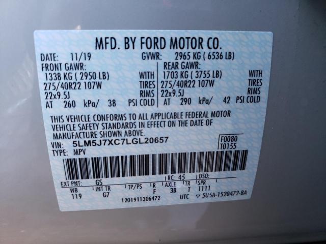 5LM5J7XC7LGL20657 - 2020 LINCOLN AVIATOR RESERVE CREAM photo 14