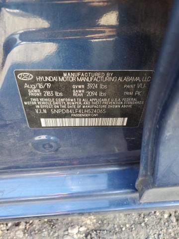 5NPD84LF4LH524065 - 2020 HYUNDAI ELANTRA SEL BLUE photo 12