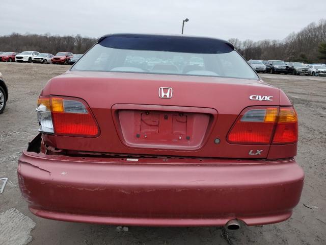 1HGEJ6578XL031700 - 1999 HONDA CIVIC LX RED photo 6