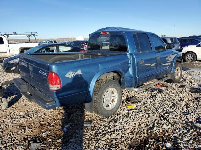 1B7HG38N12S614594 - 2002 DODGE DAKOTA QUAD SPORT BLUE photo 3