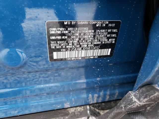 JF2SKAMCXPH410492 - 2023 SUBARU FORESTER WILDERNESS BLUE photo 12
