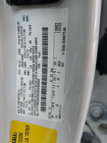 1FT7W2A6XKEG46065 - 2019 FORD F250 SUPER WHITE photo 10