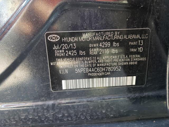 5NPEB4AC6DH780952 - 2013 HYUNDAI SONATA GLS BLUE photo 12