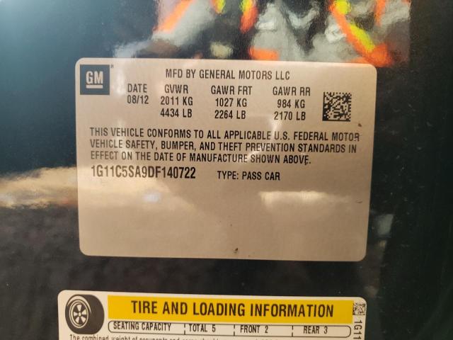 1G11C5SA9DF140722 - 2013 CHEVROLET MALIBU 1LT BLACK photo 13