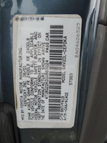 4T1BG22K01U863224 - 2001 TOYOTA CAMRY CE BLUE photo 12