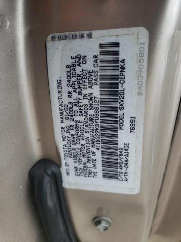 4T1BG22K9YU968127 - 2000 TOYOTA CAMRY CE TAN photo 12