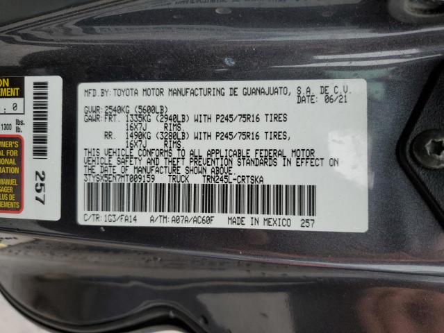 3TYSX5EN7MT009159 - 2021 TOYOTA TACOMA ACCESS CAB GRAY photo 13