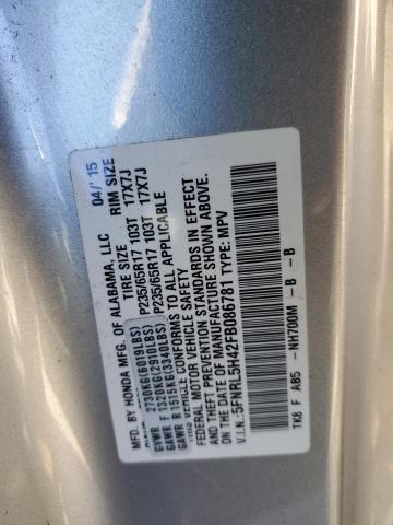 5FNRL5H42FB086781 - 2015 HONDA ODYSSEY EX SILVER photo 13