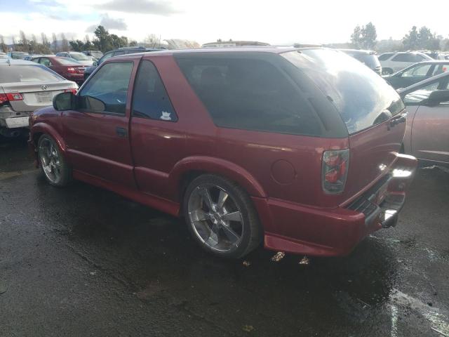 1GNCS18WX2K233646 - 2002 CHEVROLET S-10 BURGUNDY photo 2