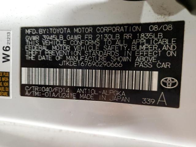 JTKDE167690290666 - 2009 TOYOTA SCION TC 白色 照片 12