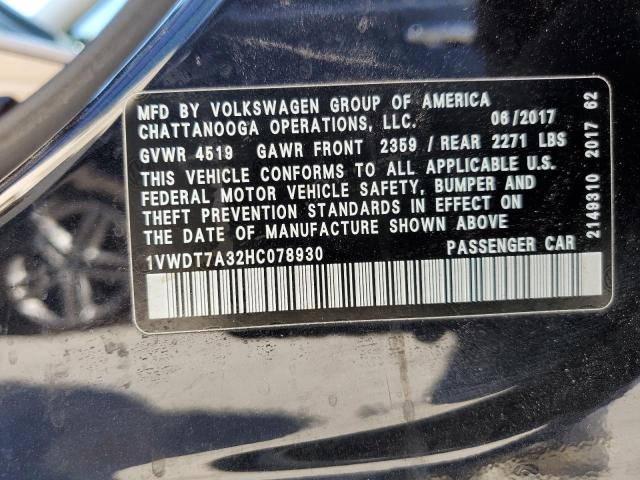 1VWDT7A32HC078930 - 2017 VOLKSWAGEN PASSAT R-LINE Qara foto 12