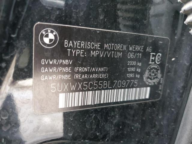 5UXWX5C55BL709775 - 2011 BMW X3 XDRIVE28I BLACK photo 12