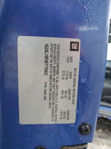 1G2AL18F087179447 - 2008 PONTIAC G5 BLUE photo 12