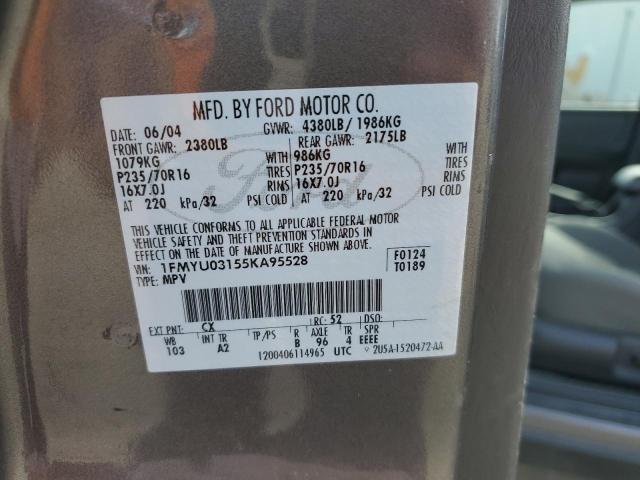 1FMYU03155KA95528 - 2005 FORD ESCAPE XLT GRAY photo 13