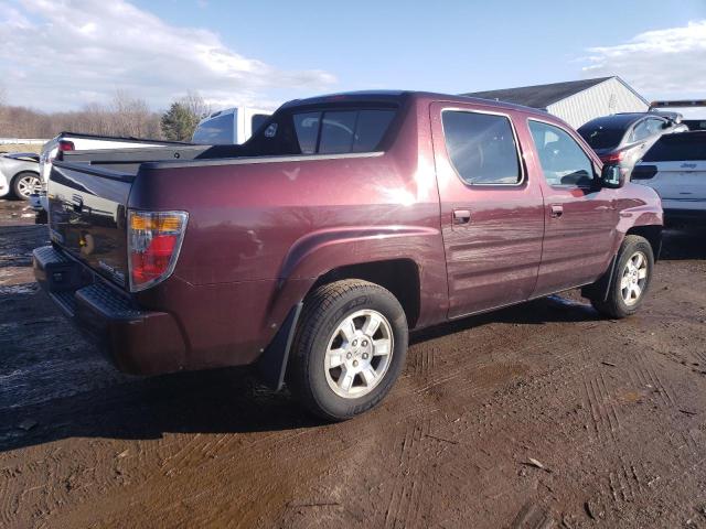 2HJYK16448H513168 - 2008 HONDA RIDGELINE RTS MAROON photo 3