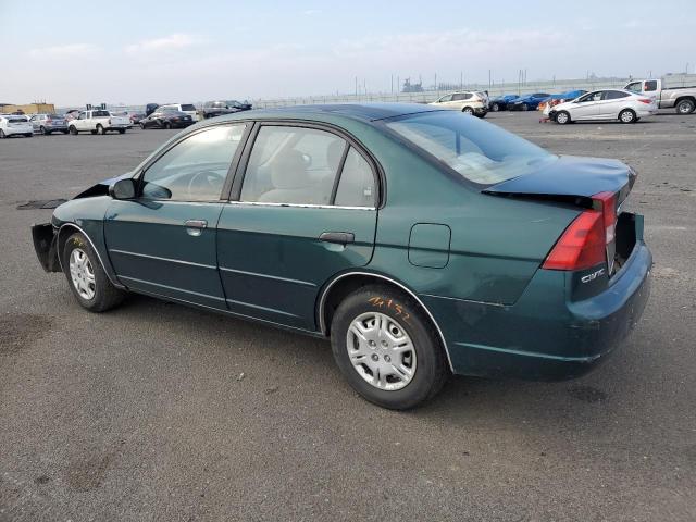 2HGES16531H502170 - 2001 HONDA CIVIC LX GREEN photo 2