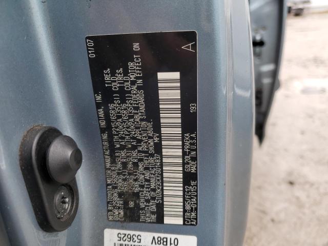 5TDZK23CX7S014837 - 2007 TOYOTA SIENNA CE BLUE photo 12