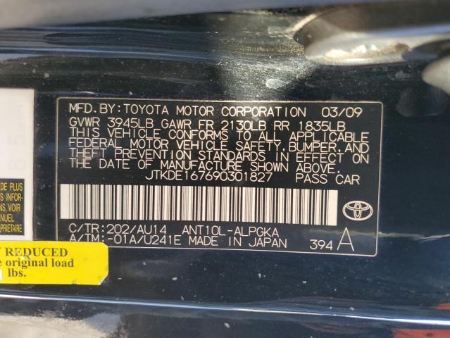 JTKDE167690301827 - 2009 TOYOTA SCION TC 黑色 照片 12