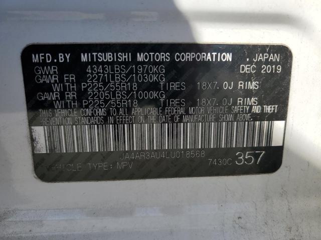 JA4AR3AU4LU018568 - 2020 MITSUBISHI OUTLANDER ES WHITE photo 13