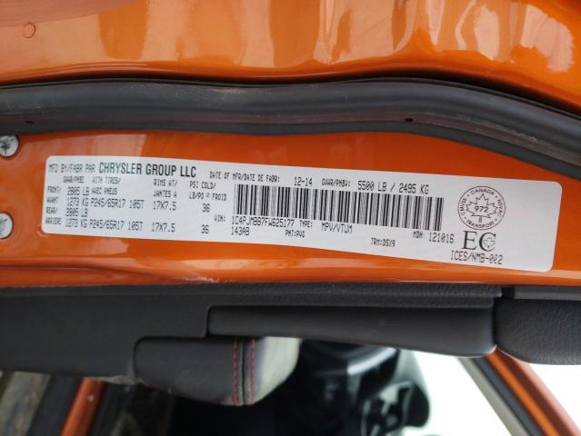 1C4PJMBB7FW625177 - 2015 JEEP CHEROKEE TRAILHAWK ORANGE photo 13