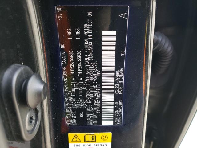 2T2BZMCA1HC074115 - 2017 LEXUS RX 350 BASE BLACK photo 13