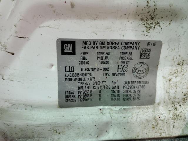 KL4CJGSB5HB001768 - 2017 BUICK ENCORE ESSENCE WHITE photo 13