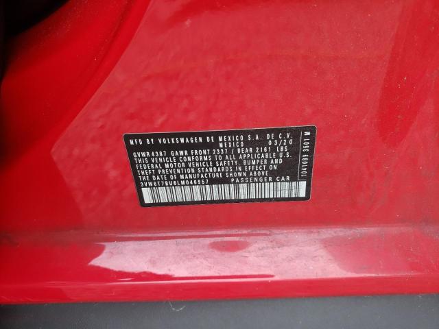 3VW6T7BU6LM046957 - 2020 VOLKSWAGEN JETTA GLI RED photo 12