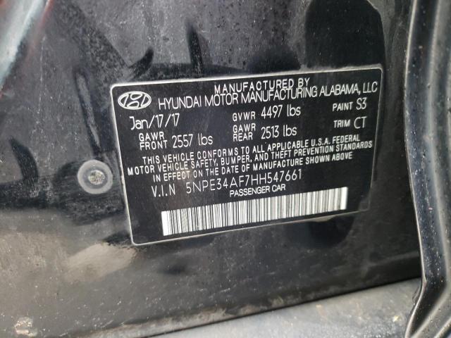 5NPE34AF7HH547661 - 2017 HYUNDAI SONATA SPORT BLACK photo 12