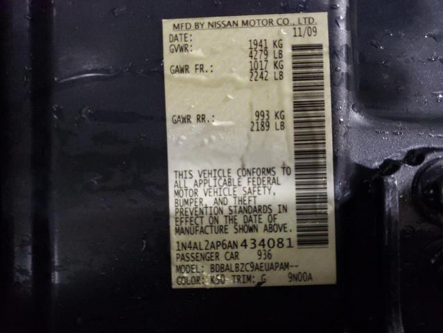 1N4AL2AP6AN434081 - 2010 NISSAN ALTIMA BASE GRAY photo 12