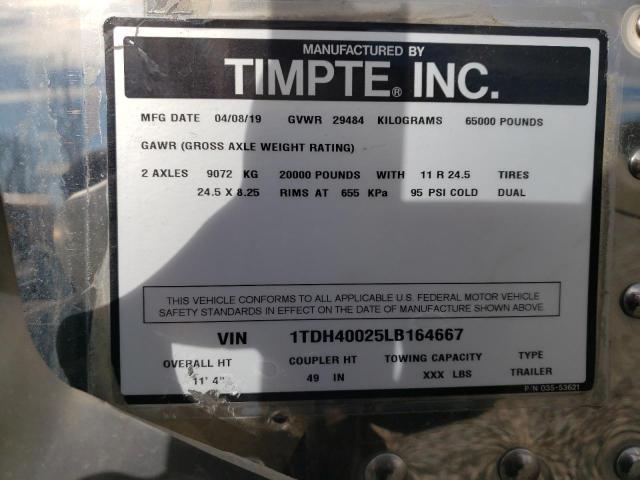 1TDH40025LB164667 - 2020 TIMP SEMI TRLR BLACK photo 10