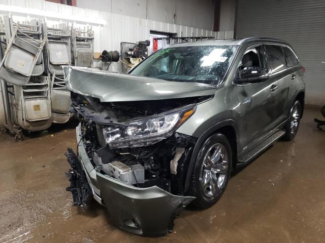 5TDDGRFH9KS054086 - 2019 TOYOTA HIGHLANDER HYBRID LIMITED GREEN photo 1