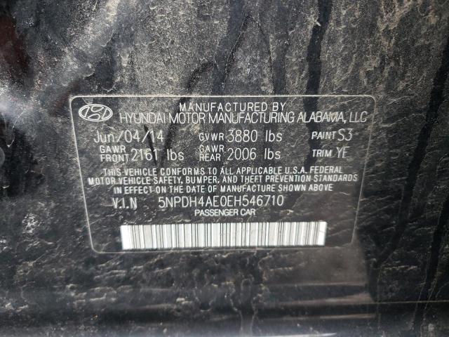 5NPDH4AE0EH546710 - 2014 HYUNDAI ELANTRA SE BLACK photo 12