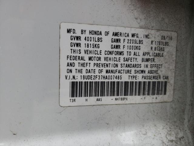 19UDE2F37HA007485 - 2017 ACURA ILX BASE WATCH PLUS WHITE photo 13