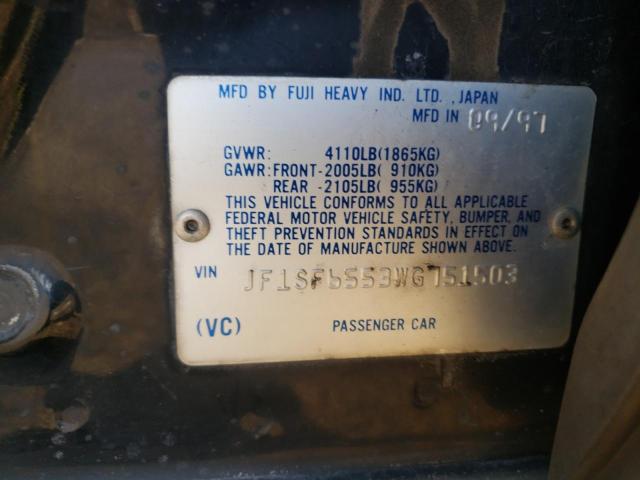 JF1SF6553WG751503 - 1998 SUBARU FORESTER S შავი ფოტო 12
