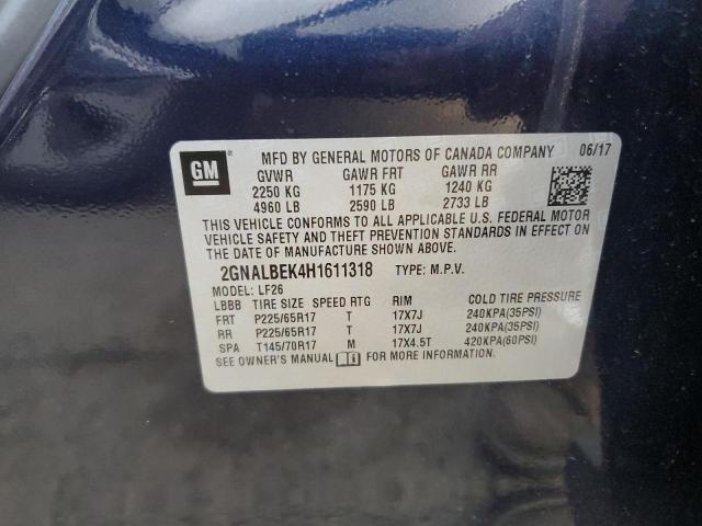 2GNALBEK4H1611318 - 2017 CHEVROLET EQUINOX LS BLUE photo 13