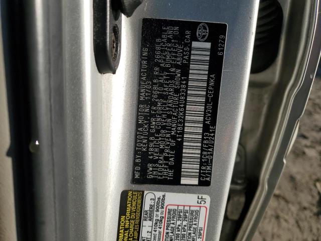 4T1BE32K64U833841 - 2004 TOYOTA CAMRY LE SILVER photo 12