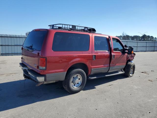 1FMNU41L84ED41273 - 2004 FORD EXCURSION XLT RED photo 3