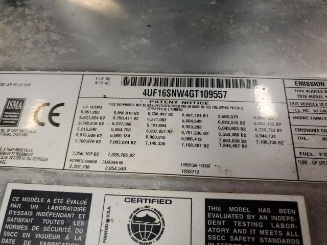 4UF16SNW4GT109557 - 2016 ARCTIC CAT SNOWMOBILE ORANGE photo 10