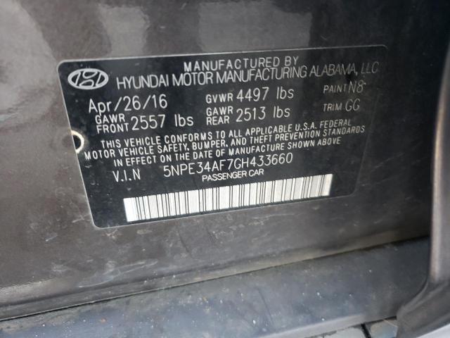 5NPE34AF7GH433660 - 2016 HYUNDAI SONATA SPORT BROWN photo 12