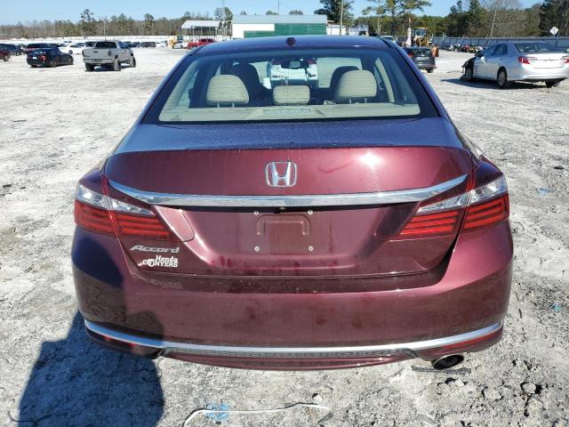 1HGCR2F87HA120381 - 2017 HONDA ACCORD EXL BURGUNDY photo 6