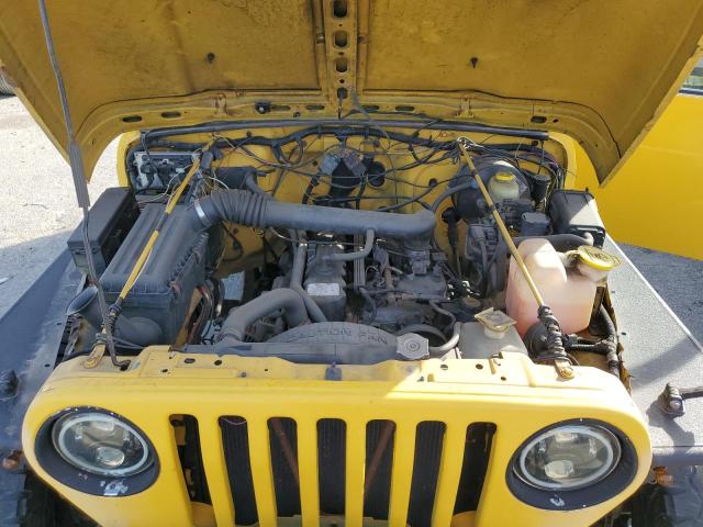 1J4FA49SXYP765166 - 2000 JEEP WRANGLER / SPORT YELLOW photo 11