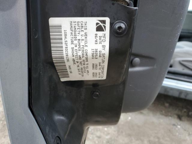 1G8AL52F83Z201391 - 2003 SATURN ION LEVEL 3 GRAY photo 12