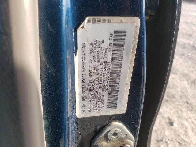 1Y1SK52801Z432731 - 2001 CHEVROLET GEO PRIZM BASE GREEN photo 12