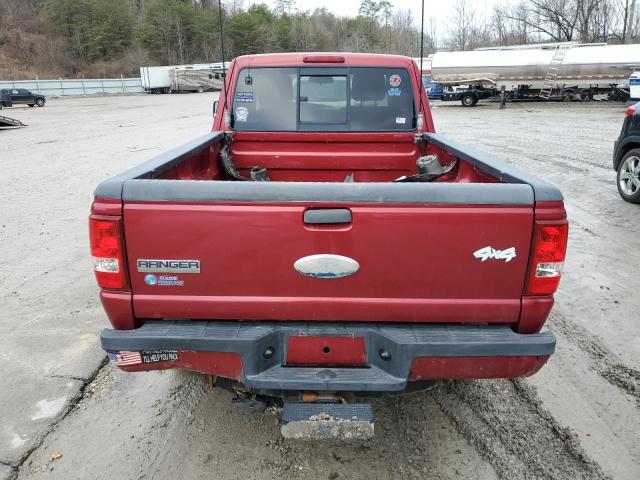 1FTLR4FEXAPA16289 - 2010 FORD RANGER SUPER CAB RED photo 6