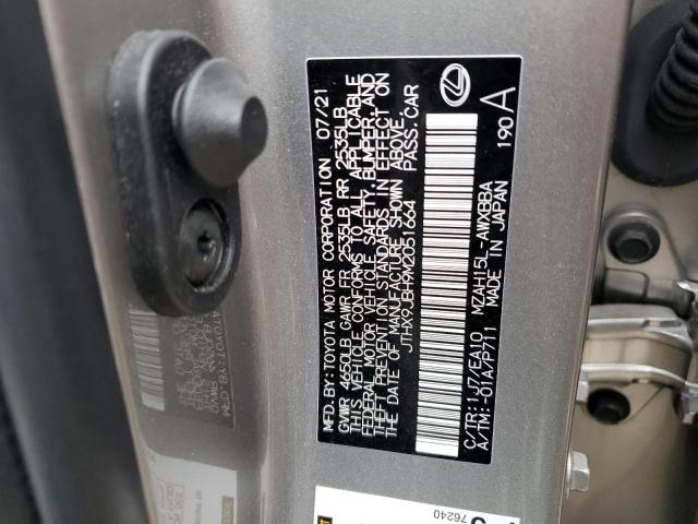 JTHX9JBH9M2051664 - 2021 LEXUS UX 250H GRAY photo 13