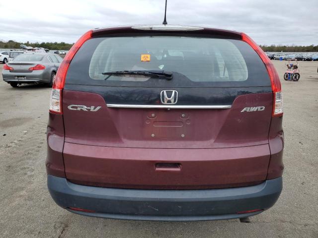 5J6RM4H37EL021249 - 2014 HONDA CR-V LX BURGUNDY photo 6