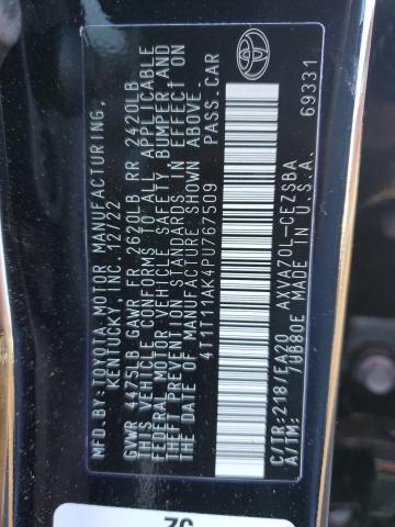 4T1T11AK4PU767509 - 2023 TOYOTA CAMRY SE NIGHT SHADE BLACK photo 12