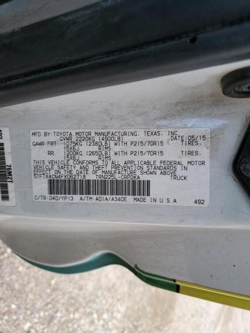 5TFTX4CN4FX062718 - 2015 TOYOTA TACOMA ACCESS CAB Теңіз түсті фото 12